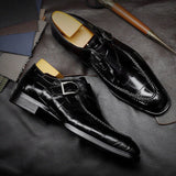 Fligmm Business Flat Shoes Men Designer Formal Dress Leather Shoes Men's Loafers Christmas Party Shoes