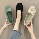 Fligmm Women Flat Shoes Soft Casual Loafers Female Ballet Flats Sweet Cut Out Suede Slip On Moccasins Breathable Ladies Footwear