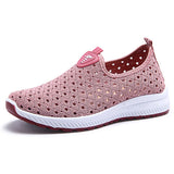 Fligmm Women Shoes Breathable Mesh Sneakers Shoes Ladies Slip on Flats Socofy Loafers Shoes Fashion Trainers Women tyh6r65