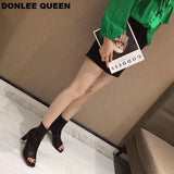 fligmm Peep Toe Ankle Boots Women Thin High Heels Shoes Women Gladiator Sandals Sexy Chelsea Boots Front Open Stilettos Pumps