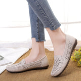 Fligmm shoes women 2023 new summer breathable flat bottom hollow white soft-soled sandals shoes for women