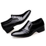 Fligmm Men's Dress Shoes Fashion Elegant Formal Wedding Shoes Men Slip On Office Oxford Shoes For Men Black 2023 new rtg5