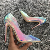 Fligmm Brand Shoes Woman High Heels Pumps High Heels Women Shoes party Wedding Shoes Pumps Gradient Snake print Shoes Thin Heels