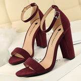 fligmm Sexy High Heels New Women Pumps Comfort Women Shoes Block Heels Ladies Shoes Buckle Women Heels Female Shoes Women Sandals