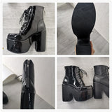 Fligmm INS 2023 Platform Round Toe high-heeled Buckle Strap Punk Cool Goth women's Sandals Cutout Thick Heel Summer Shoes