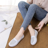 Fligmm shoes women 2023 new summer breathable flat bottom hollow white soft-soled sandals shoes for women