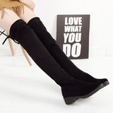 Fligmm High Boots Female Winter Boots Women Over The Knee Boots Flat Stretch Sexy Fashion Shoes Black Botas Mujer 2023