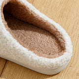 Fligmm Cartoon Cowboy Fluffy Fur Slippers Women 2023 Winter Warm Lambwool Cotton Slippers Woman Flat Heels Indoor Bedroom Slides