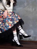 Fligmm Shoes Woman Fashion Chunky Block Heel Pumps Shoes Marry Jane Sweet Fashion 2023 Brand New High Heeled Buckle Strap Spring