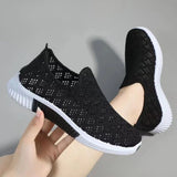 Fligmm Korean Mesh Comfortable Women Shoes Breathable Hollow Sports Walking Sneakers Casual Flat Ladies Solid Shoes 2023