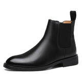 Fligmm Winter Elegant Chelsea Boots Leather Men Couple Shoes Size 35 47 Slip-on Dress Formal Boots Model Fashion Show222