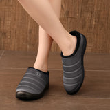 Fligmm Non-Slip Waterproof Winter Shoes Women Thicken Plush Home Couple Slippers Woman Comfortable Soft Sole Casual Cotton Shoes