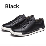 Fligmm New Casual Shoes Mens Leather Flats Lace-Up Shoes Simple Stylish Male Shoes Oxford Shoes For Men Large Sizes 2023