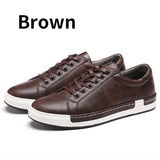 Fligmm New Casual Shoes Mens Leather Flats Lace-Up Shoes Simple Stylish Male Shoes Oxford Shoes For Men Large Sizes 2023