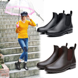 Fligmm Chelsea Rain Shoes Woman Ankle Rainboots Rubber Boots Non-slip Water Shoes Female Galoshes Overboot for Adult