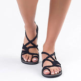 Fligmm summer Women Sandals Fashion Gladiator Sandals Summer Shoes Female Flat Sandals Rome Style Cross Tied Sandals Shoes 256