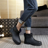 Fligmm Boots Waterproof Spring Winter Shoes Men Rain Boy's Water Rubber Black Ankle Boots Slip-on Botas 4p