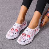 Fligmm Nurse Shoes Women Print Breathable Sneakers Woman Slip-on Light Non-slip Flats Ladies Soft Bottom Casual Sports Shoes