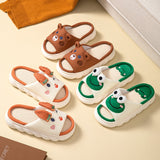 Fligmm Women Lovely Frog Linen Slippers Shoes Couples Non Slip Thick Soled Spring Summer Cotton Linen Cool Slippers Home Slippers Slide