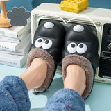 Fligmm Cotton Slippers Women Winter House Fur Warm Cotton Cute Lovely Cartoon Dog Indoor Shoes Couple Thick Soled Non Slip Slipper