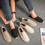 Fligmm Quality Mens Shoes Casual Male Breathable Canvas Casual Shoes Men Chinese Fashion Soft Slip on Espadrilles for Men Loafers