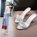 Fligmm Women Slippers Crystal Transparent Jelly Sandals Pumps Elegant High Heels Ladies Party Female Women's Shoes 2023