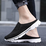 Fligmm Large Size Men Casual Mules Super Light Mesh Breathable Male Flats Shoes Outdoor Wear-resisting Slip-on Footwear 2023