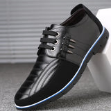 Fligmm Men genuine leather shoes High Quality Elastic band Fashion design Solid Tenacity Comfortable Men's shoes big sizes