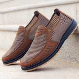 Fligmm Men Casual Shoes Mesh Breathable Men Flats Loafers Slip On Men Shoes Business Shoes Comfortable Work Shoes 2023