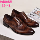 Fligmm Men casual shoes Brock Oxford retro crocodile leather men formal spring and autumn 2023 new 's for