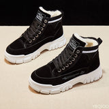 Fligmm Boots for Women 2023 High Platform Ankle Boots Warm Plush Shoes Lace-up Sneakers ботинки женские на платформе