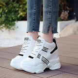 Fligmm Sales Trendy Shoes Women High Top Sneakers Women Platform Ankle Boots Basket Femme Chaussures Femmes Height Increase Sneaker