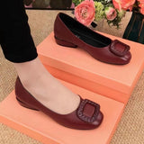 Fligmm Women Flats Shoes 2023 Casual Solid Color Slip On Lady Square Heel High Quality Comfort Party Wedding Office Shoes Zapatos Mujer