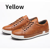 Fligmm New Casual Shoes Mens Leather Flats Lace-Up Shoes Simple Stylish Male Shoes Oxford Shoes For Men Large Sizes 2023