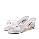 Fligmm Women Slippers Crystal Transparent Jelly Sandals Pumps Elegant High Heels Ladies Party Female Women's Shoes 2023