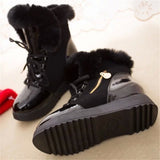 Fligmm Women Boots platform Winter Shoes Women Snow Boots Platform Keep Warm Ankle Winter Boots With Thick Fur Heels Botas Mujer