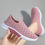 Fligmm Korean Mesh Comfortable Women Shoes Breathable Hollow Sports Walking Sneakers Casual Flat Ladies Solid Shoes 2023