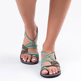 Fligmm summer Women Sandals Fashion Gladiator Sandals Summer Shoes Female Flat Sandals Rome Style Cross Tied Sandals Shoes 256