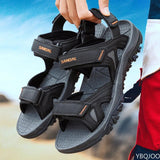 Fligmm Men's Sandals 2023 Beach and Sea Casual Shoes Sandal for Men Summer Male New Slippers Wears Genuine Leather Man Flip Flops