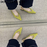 fligmm Flat Heels Women Sandals Slingback Pointed Toe Casual Shoes Women Dress Party Office Ladies Shoes Slip On Mule Sandalias