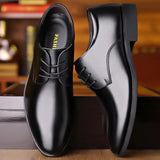 Fligmm Men's Breathable Leather Shoes Black Soft Leather Soft Bottom Spring And Autumn Best Man Men's Business Formal Wear Casual Shoe