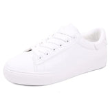 Fligmm Women's Vulcanize Shoes Fashion Shoes  Spring New Casual Classic Solid Color PU Leather Shoes Women Casual White Shoes Sneakers