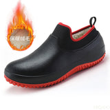 Fligmm Mens Kitchen Working Shoes Non-slip Waterproof Chef Shoes Casual Unisex Work Shoes Water Shoes Rain Cotton Boots Plus Size