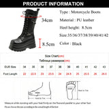 Fligmm Chunky Platform Demonia Boots Women 2023 Autumn Winter Thick Bottom Black Booties Woman Plus Size 42 Motorcycle Shoes Botas