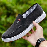 Fligmm Men's shoes are breathable and light old Beijing cloth shoes men's low top canvas shoes and lazy work shoes 2023