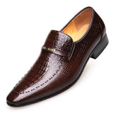 Fligmm Men's Casual Shoes Classic Low-Cut Embossed Leather Shoes Comfortable Business Dress Shoes Loafers667