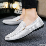 Fligmm Summer Mens Loafers Plus Size Lightweight Comfortable Flat Casual Shoes Men Breathable Slip on Soft Leather Driving Shoes