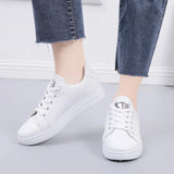 Fligmm Women Casual Shoes New Spring White Sneakers Breathable Flower Lace-Up Women Sneakers Women Shoes Fashion Embroidered