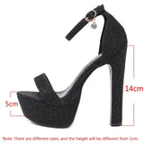 Fligmm Summer Sexy Women High Heels Sandals Fashion Stripper Shoes Party Pumps Women Platform Sandals Open Toe High Heels 14 Cm