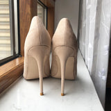 Fligmm Nude Beige Synthetic Suede Women V Cut Pointy Toe High Heel Shoes Sexy Ladies Flock Slip On Stiletto Pumps Customize